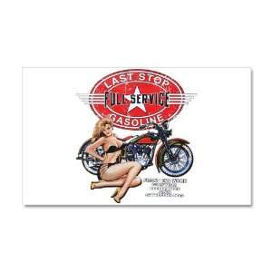   14 Wall Vinyl Sticker Last Stop Full Service Gasoline Motorcycle Girl