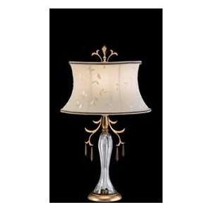  Schonbek Aria Pinched Oval Shade and Crystal Table Lamp 