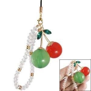  Gino Cell Phone Cherry Pendant Plastic Crystal Charm Strap 