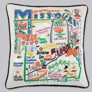  Cat Studio Embroidered State Pillow   Missouri Patio 