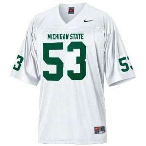  Nike Michigan State Spartans #53 White Replica Football 