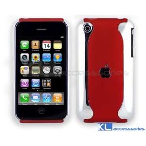  RED SILVER BACK HARD case cover for iPhone 3G 3GS 16GB 