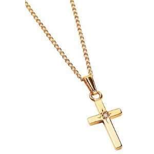  Babys First Cross Necklace w/Diamond 14KTGF Gold Toys 