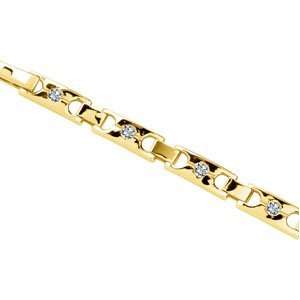 Clevereves 14K Yellow Gold 03.00 mm 1 Cttw Created Moissanite Gents 