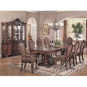   Pedestal Marble Top Dining Table 11 piece 09000 set