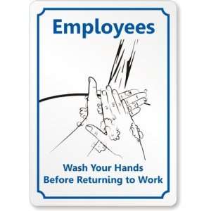 Employees Wash Your Hands Before Returning to Work Magnetic Sign, 14 