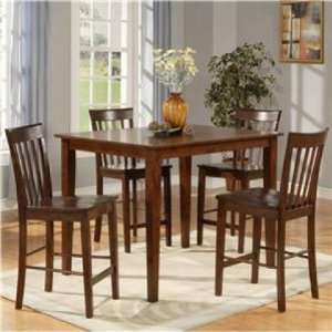  10486 Soho Dark Counter Height Table with Four Chairs in 