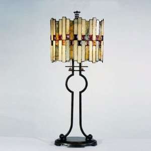  Dale Tiffany TT101014 2 Light Haskey Table Lamp, Antique 
