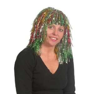  Pams Fun Party Wigs  Short Crinkle Tinsel Wig, Multi 