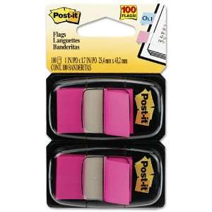  Post it® Standard Tape Flags in Dispenser, Bright Pink 