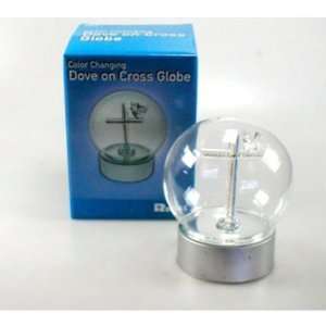  Color Changing Cross w/Dove In Glass Globe Case Pack 36 