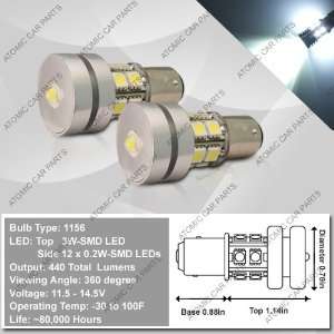   Bulbs (3W Top + 12x0.2W Side)   1156 Type / White (Pair) Automotive