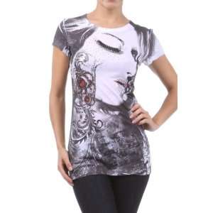   graphic print Sequined Sublimation Womans Top S#1336 