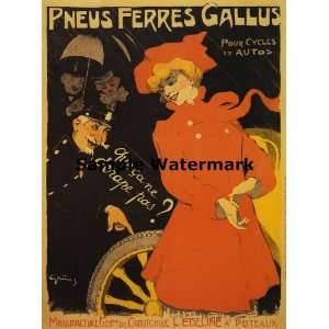  Pneus Tires Ferres Gallus 1901 Policy Lady Red Dress 
