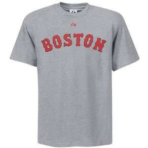  Majestic Boston Red Sox Ash Official Road Wordmark T shirt 