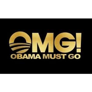  OMG Obama Must Go (gold) Sticker 