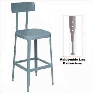 Lyon 1778 22 Stool Steel Seat and Back with Adjustable Leg Extensions 
