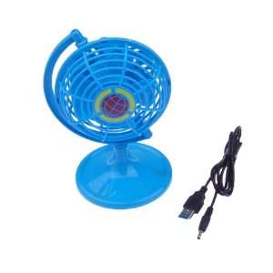   Blue Adjustable Plastic Globe USB Mini PC Computer Fan