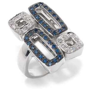 Callegaro Ladies Ring in White 18 karat Gold with Sapphire and 