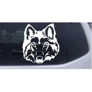 Wolf Head Animals Car Window Wall Laptop Decal Sticker    White 10in X 