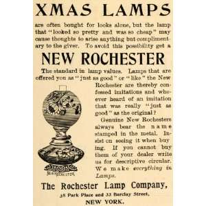 1900 Ad XMAS Lamps Rochester Co. Lighting Home Decor   Original Print 