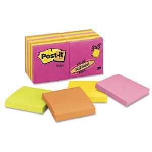 Post it® Notes MMM 65414AN ORIGINAL PADS IN NEON COLORS, 3 X 3, FIVE 