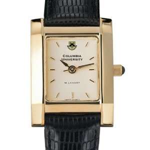 Columbia University Womens Swiss Watch   Gold Quad Watch with Leather 