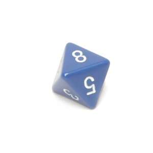  Chessex Opaque 16mm Blue and white d8 Toys & Games
