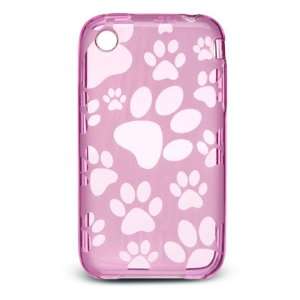  APPLE IPHONE 3G 3GS CRYSTAL SKIN CASE HOT PINK DOG PAWS By 