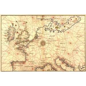  Portolan Map of Spain, England, France, Germany, The 