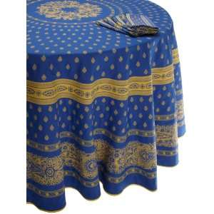  Marat French Provencial 90 Inch Round Tablecloth, Bastide 