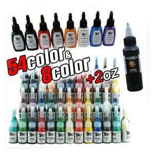  63 Bottles of Tattoo Ink/54 5ml,8 15ml and 1 2oz Health 