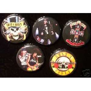    Set of 5 BRAND NEW Guns N Roses One Inch Magnets 