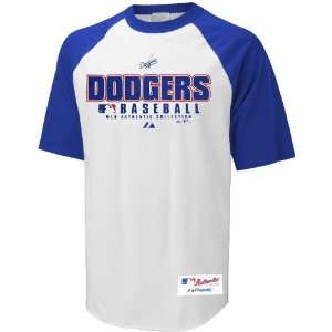  Majestic L.A. Dodgers White Practice Raglan T shirt 