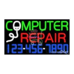 Computer Repair Neon Sign 20 inch tall x 37 inch wide x 3.5 inch deep 