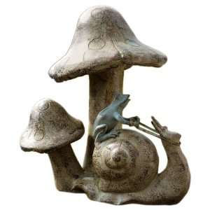  SPI Home 33112 Snail and Mushroom Garden Statue Patio 