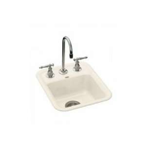   Entertainment Sink w/ Three Hole Faucet Drilling K 6560 3 96 Biscuit