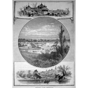 Prospect Park, Brooklyn Antique Wood Engraved Print of New York City 