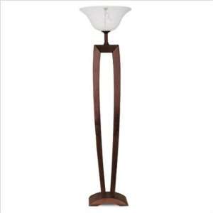  Living Well 3026 Wood Torchiere with Glass Shade