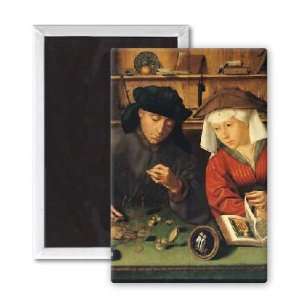  The Money Lender and his Wife, 1514 (oil on   3x2 inch 