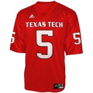  adidas Texas Tech Red Raiders #5 Red Replica Football 