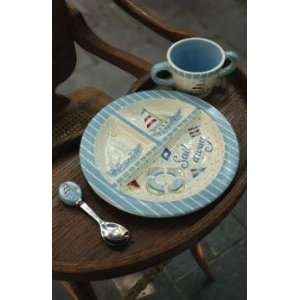  Manual Woodworkers Sail Away Ceramic Plate and Cup Set in 