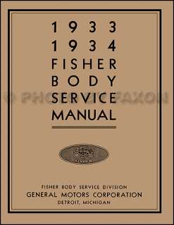 1933 1934 Pontiac Body Repair Shop Manual Service Book 33 34  