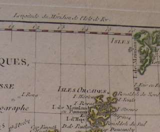 RIGOBERT BONNE ORIGINAL MAP BRITISH ISLES 1780  