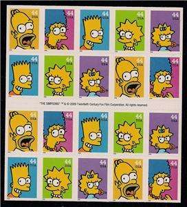Simpsons Stamps Homer Bart Lisa Marge Simpson 4399 4403  