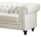 ZUO Aristocrat Tufted White Leatherette Sofa Couch 811938013297  