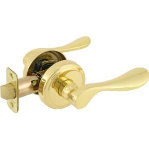   Venezia Solid Brass Privacy Lever, Polished Brass Finish, Right Handed