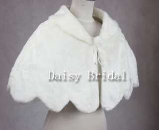 faux fur bridal wrap shrug stole shawl ivory wedding 33  