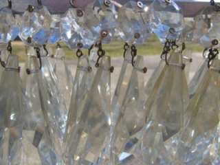 VTG Antqiue Cut Glass Crystal Spear Teardrops Beautiful with Jewels 