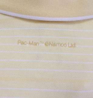 Yellow Pac Man Embroidered Namco atari video game Page & Tuttle Polo 